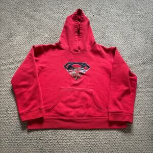vintage 2001 superman flames hoodie women's medium y2k dc comics superhero
